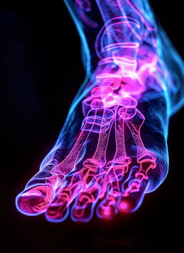 Rentgen nohy - Barevné